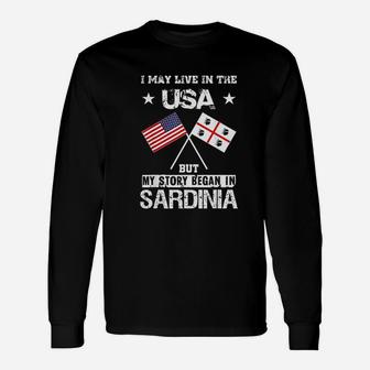 Usa America Sardinia Flag Unisex Long Sleeve | Crazezy