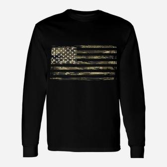 Usa American Flag Camouflage Patriotic Veteran Unisex Long Sleeve | Crazezy