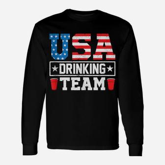Usa Drinking Team Funny Drinking Beer Lover Gift Unisex Long Sleeve | Crazezy