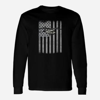 Usa Flag Helicopter Veterans Fathers Day Gift Unisex Long Sleeve | Crazezy UK