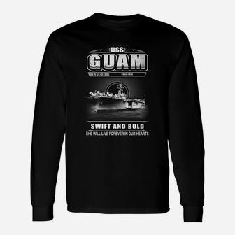 Uss Guam Lph 9 She Will Give Live Forever In Our Heart Long Sleeve T-Shirt - Thegiftio UK
