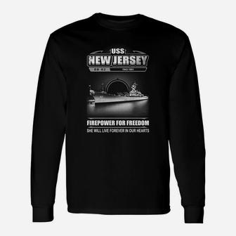 Uss New Jersey bb-62 Long Sleeve T-Shirt - Thegiftio UK