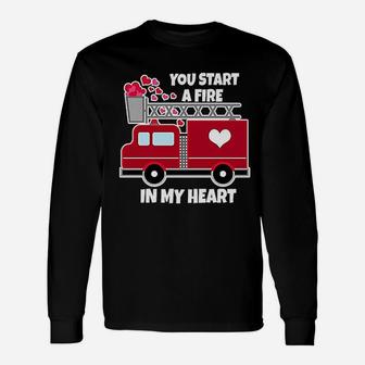 Valentine Fire Truck Unisex Long Sleeve | Crazezy CA