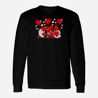 Valentine Gnomes Hanging With My Gnomies Birthday Long Sleeve T-Shirt - Monsterry DE