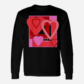 Valentine Heart Clusters Long Sleeve T-Shirt - Monsterry
