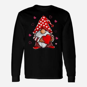 Valentine's Day Gnome Love Holding Red Heart Funny Gifts Unisex Long Sleeve | Crazezy UK