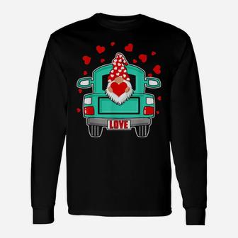 Valentines Day Gnome Vintage Farm Truck Long Sleeve T-Shirt - Monsterry