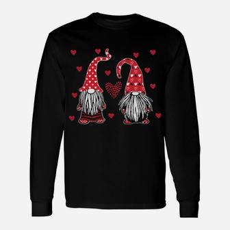 Valentine's Day Gnomes Valentine Gnome Couple Long Sleeve T-Shirt - Monsterry UK