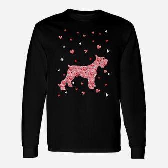 Valentines Day Love Hearts Schnauzer Dog Puppy Lover Unisex Long Sleeve | Crazezy