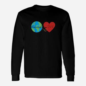 Valentine's Day Love Is Universal Diverse February Long Sleeve T-Shirt - Monsterry UK
