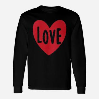 Valentines Day Red Heart Love Unisex Long Sleeve | Crazezy
