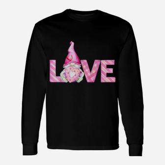 Valentine's Day Shirt Gnome Love Funny Gifts Unisex Long Sleeve | Crazezy