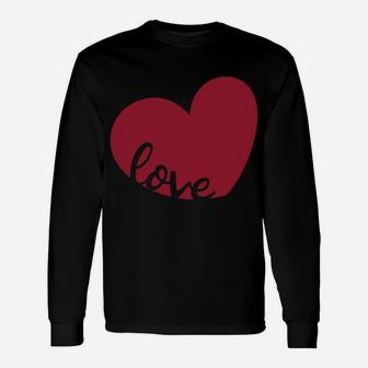 Valentines With Hearts And Love Valentines Day Long Sleeve T-Shirt - Thegiftio
