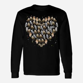 Valentines Owls Lover Long Sleeve T-Shirt - Monsterry
