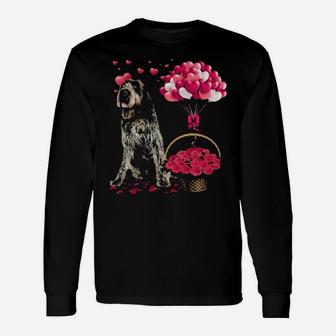 Valentine's Graphic Wirehaired Pointing Griffon Long Sleeve T-Shirt - Monsterry