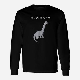 Vegan With Dinosaur Image Unisex Long Sleeve | Crazezy AU