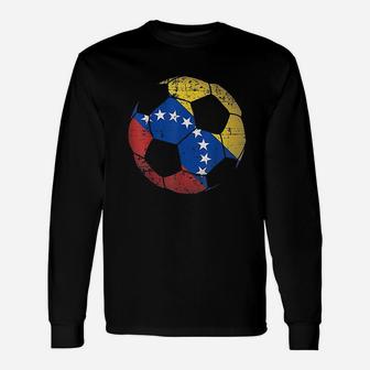 Venezuela Soccer Ball Flag Jersey Long Sleeve T-Shirt - Thegiftio
