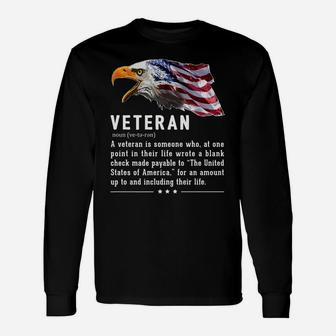 Veteran Definition Shirts American Flag Bald Eagle Shirt Men Unisex Long Sleeve | Crazezy