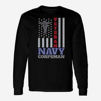 Veteran Navy Corpsman Patriotic Patriot 4Th Of July Long Sleeve T-Shirt - Monsterry
