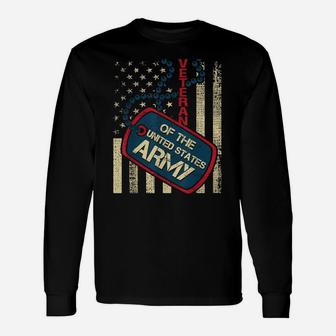 Veteran Of The United States Army - Patriotic American Flag Unisex Long Sleeve | Crazezy