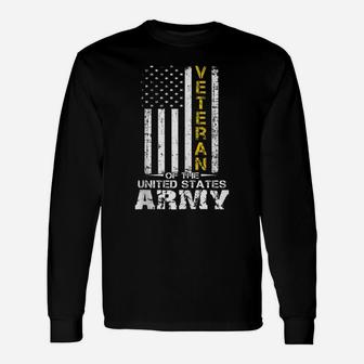 Veteran Of United States Us Army Veteran T-Shirt Gold Unisex Long Sleeve | Crazezy