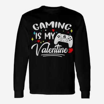 Video Gamer Valentines Day With Controllers Heart Gaming Long Sleeve T-Shirt - Monsterry DE