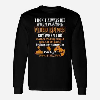 Video Games Gamer Tee For Console Gaming Fans Long Sleeve T-Shirt - Thegiftio