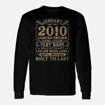 Vintage 11 Years Old January 2010 11Th Birthday Gift Ideas Unisex Long Sleeve | Crazezy