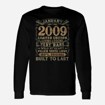 Vintage 12 Years Old January 2009 12Th Birthday Gift Ideas Unisex Long Sleeve | Crazezy
