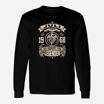 Vintage 1968 Geburtsjahr Legenden Langarmshirts in Schwarz, Retro Design - Seseable