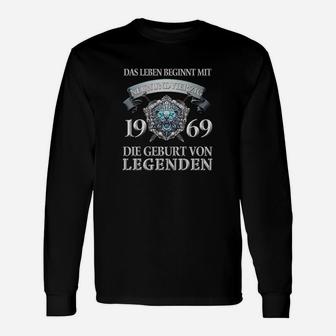 Vintage 1969 Geburtsjahr Legenden Langarmshirts, Retro Look Design - Seseable