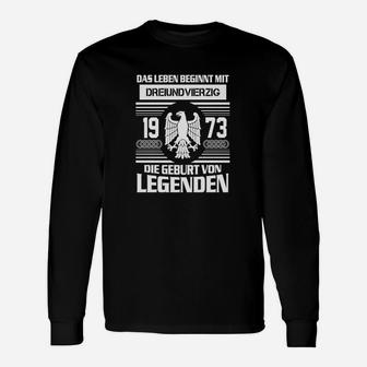 Vintage 1973 Geburt von Legenden Langarmshirts - Ideal zum 50. Geburtstag - Seseable