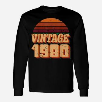 Vintage 1980, 40Th Birthday,, 40 Years Old Long Sleeve T-Shirt - Monsterry CA