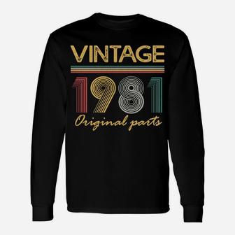 Vintage 1981 Original Parts 40 Years Old Gifts 40Th Birthday Unisex Long Sleeve | Crazezy AU