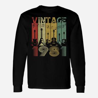 Vintage 1981 Tee 39Th Birthday Gifts Guitarist Guitar Lover Unisex Long Sleeve | Crazezy