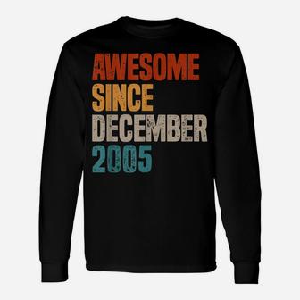Vintage 2005 Birthday Shirt Born December 2005 16Th Birthday Unisex Long Sleeve | Crazezy