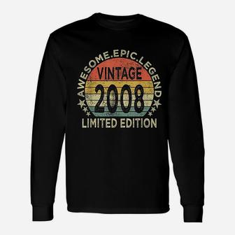 Vintage 2008 13 Year Old 13Th Birthday Unisex Long Sleeve | Crazezy CA