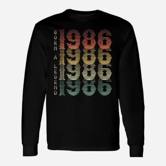 Vintage 32Nd Birthday T Shirt 1986 Born A Legend Worn Gift Unisex Long Sleeve | Crazezy