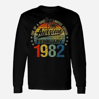 Vintage 40 Years Old February 1982 Decorations 40Th Birthday Unisex Long Sleeve | Crazezy
