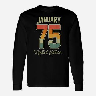 Vintage 45Th Birthday Gift January 1975 Sports Jersey Unisex Long Sleeve | Crazezy AU