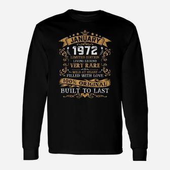 Vintage 49Th Birthday January 1972 Gift 49 Years Old Unisex Long Sleeve | Crazezy