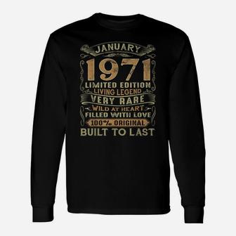 Vintage 50 Years Old January 1971 50Th Birthday Gift Ideas Unisex Long Sleeve | Crazezy DE