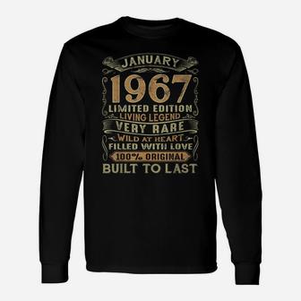 Vintage 54 Years Old January 1967 54Th Birthday Gift Ideas Unisex Long Sleeve | Crazezy