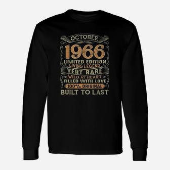 Vintage 55 Years Old October 1966 55Th Birthday Unisex Long Sleeve | Crazezy