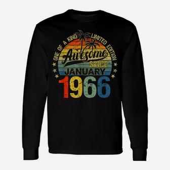 Vintage 56 Years Old January 1966 Decorations 56Th Birthday Unisex Long Sleeve | Crazezy