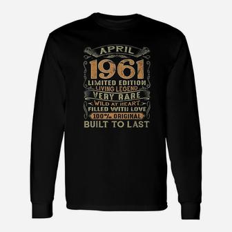 Vintage 60 Years Old April 1961 60Th Birthday Gift Idea Unisex Long Sleeve | Crazezy DE