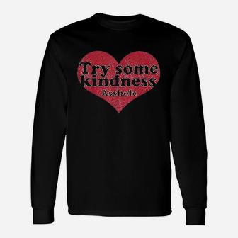 Vintage 70S Try Some Kindness Funny Heart Unisex Long Sleeve | Crazezy
