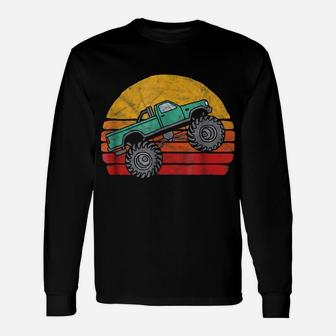 Vintage 80S Monster Truck Shirt - Cool Retro Sun Design Unisex Long Sleeve | Crazezy