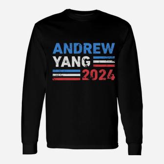 Vintage Andrew Yang 2024 Distressed Retro Yang 2024 Long Sleeve T-Shirt - Monsterry DE