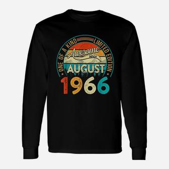 Vintage Awesome Since August 1966 55 Years Old Birthday Unisex Long Sleeve | Crazezy AU